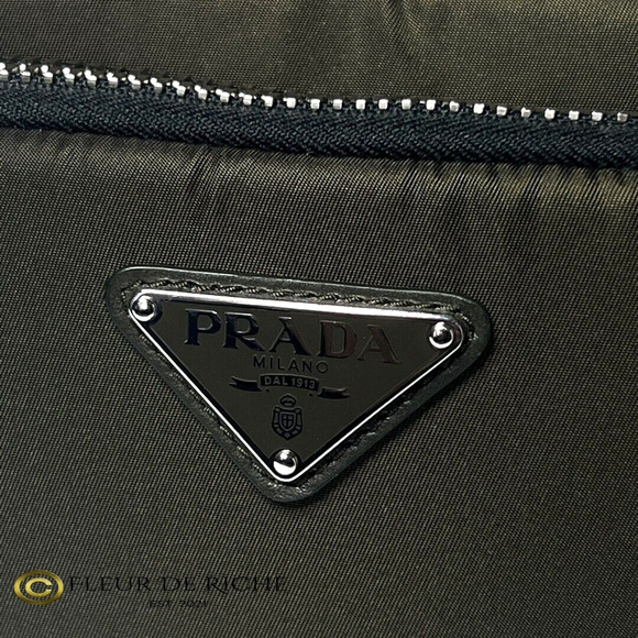 💛SOLD🖤 $1550 Prada Tessuto Top Handle Cargo Nylon Bag Olive Satchel 1BB061 - Picture 6 of 7